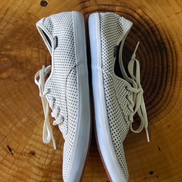 VANS OFF THE WALL Cream and Dark Gray Polka Dot Tennis Shoes Sneakers Sz 9 - Picture 10 of 13